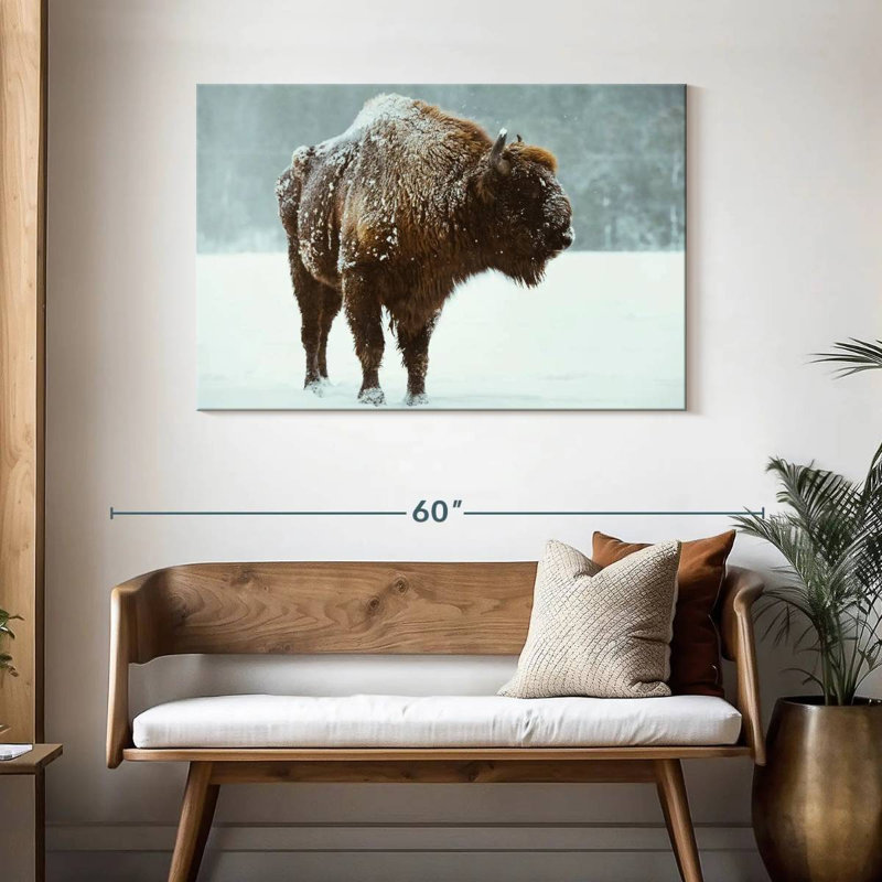 Brampt Snow Bison, 30" H x 45" W