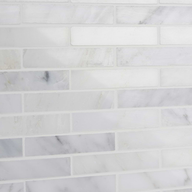 Asian Statuary Big Brick Pattern Marble Mosaic Tile