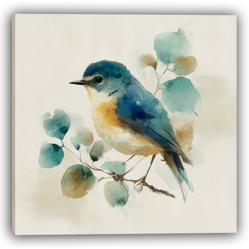 «Gentle Perch», reproduction d'art aquarelle d'oiseau, H 40 po x l 40 po