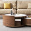 Extendable Pedestal Coffee Table with Storage-43560852