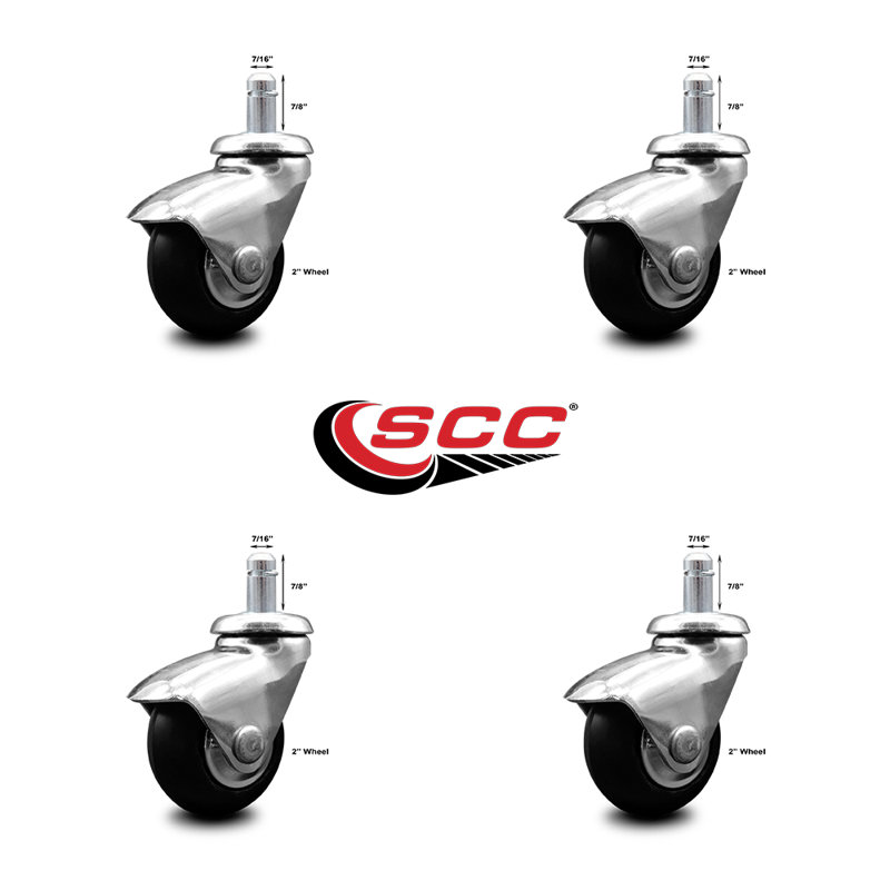 Chrome and Neoprene Rubber Caster