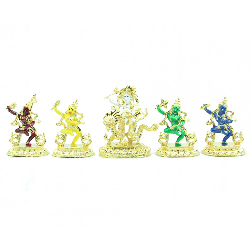 Sculpture Bejeweled Dzambhala et quatre Dakinis