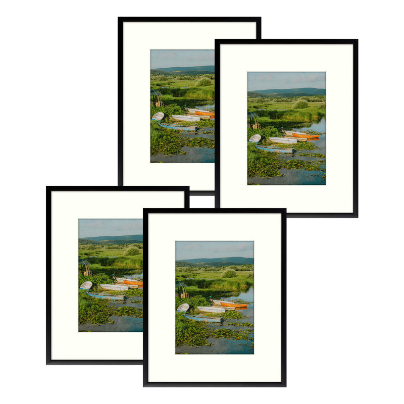 Drennon Metal Picture Frame, Photo Frames or Table Top and Wall Mounting, Black, 8" x 10"