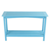 Outdoor 48'' Patio HDPE Adirondack 2-Tier Shelf Console Table, Rectangular Table Side Table, All-Weather Resistance