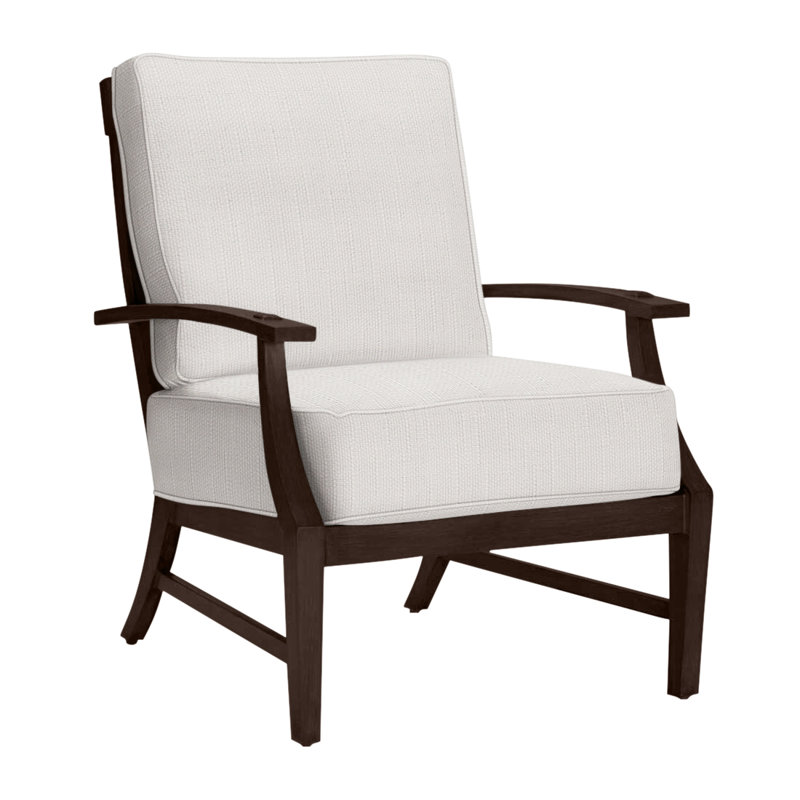 Méridienne Croquet, Welt + Standard Fill, Sunbrella® ‑ lin neige, Acajou
