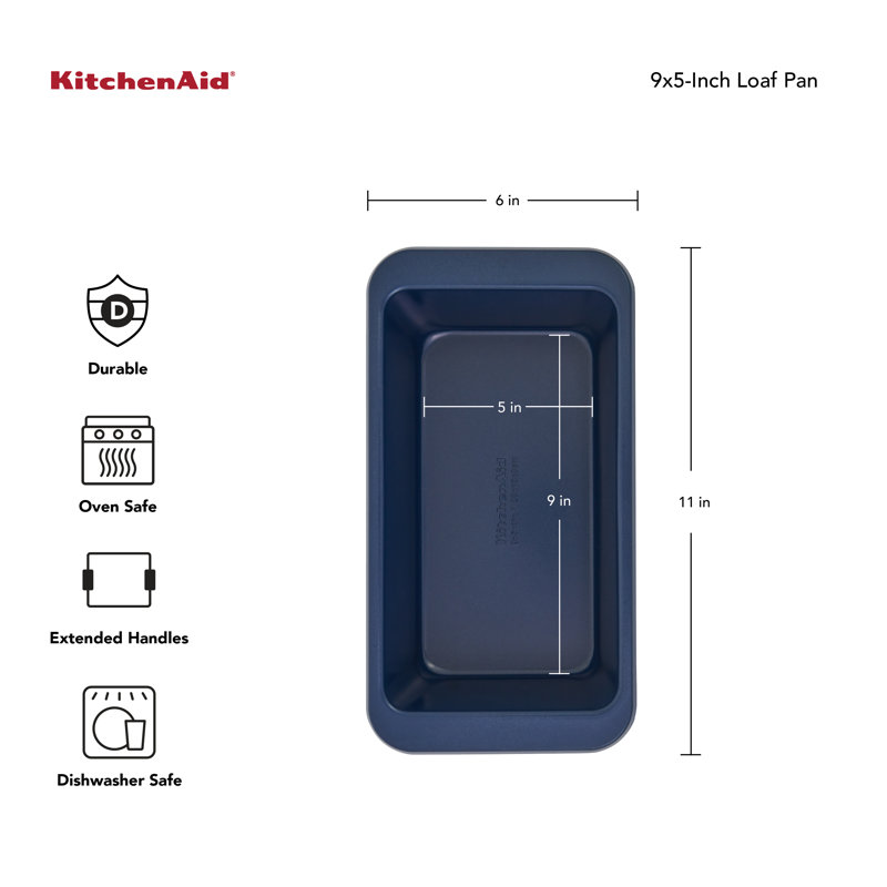 KitchenAid® 9X5in Nonstick Aluminized Steel Loaf Pan, Ink Blue