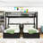 Full XL Over Twin & Twin Triple Bunk Bed with Drawers and Shelves