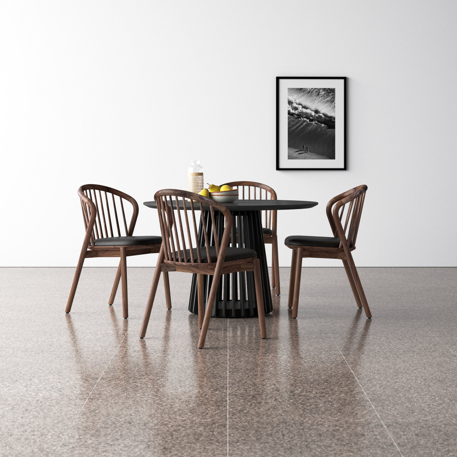 Buffolino 5 - Piece Extendable Dining Set, Black, Walnut