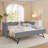 No Box Spring Needed Cozy Gingham Daybed with Twin Size Trundle and USB Port and Adorable Wave Shaped-144288161-144288162