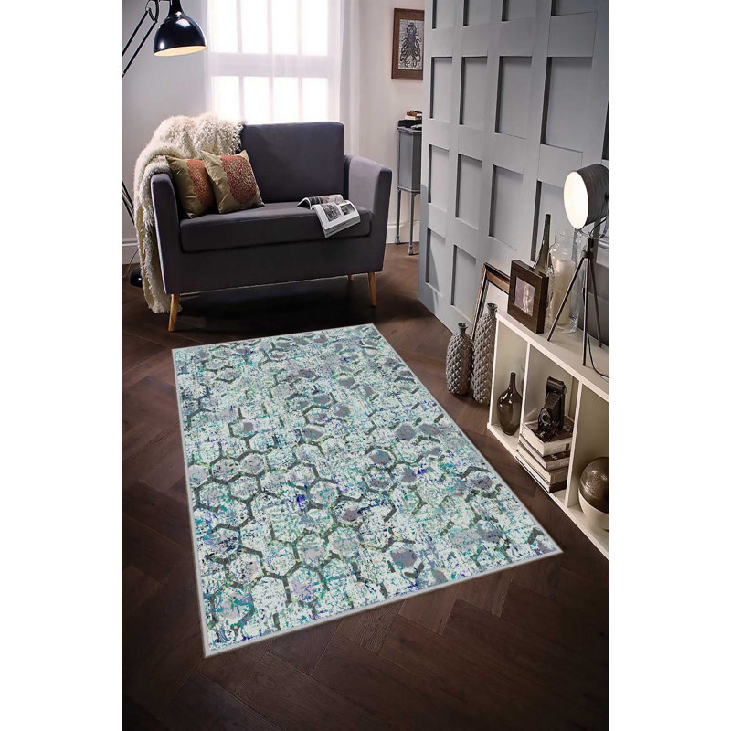 Premium Woven Carpet, 5.2 x 7.5 ft, 100% Polyester, Antibacterial, Non-Slip Underside, 0.3 in Pile Height | Machine Washable, 3D Digital Print | Perfect for Living Room, Bedroom & Office Décor