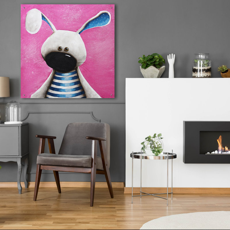 «The Blue Bunny» par Lucia Stewart, H 36 po x l 36 po