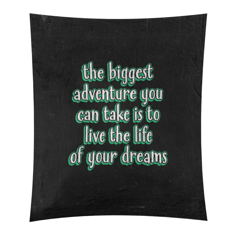 Tapisserie tableau noir en polyester le plus grand de la citation adventure, H 80 po x l 68 po, Vert