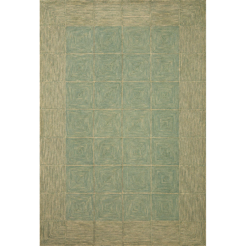 Chris Loves Julia x Loloi Francis Collection FRA-02 Green / Natural, Contemporary  Area Rug, Rectangle 7'9" x 9'9"