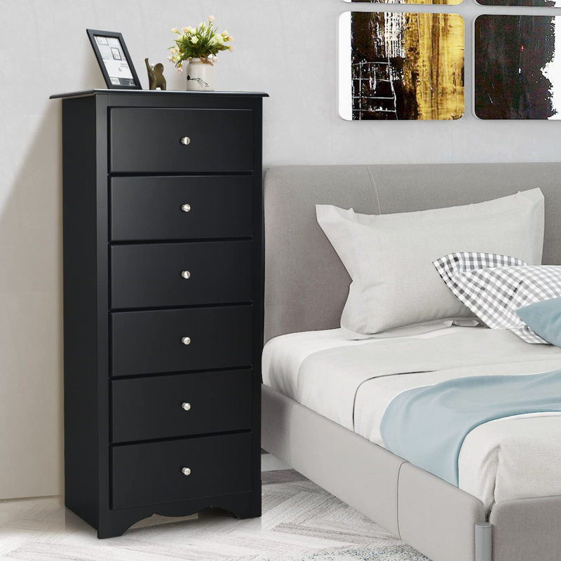 Fitz 59cm W 6 - Drawer Chest of Drawers, Black
