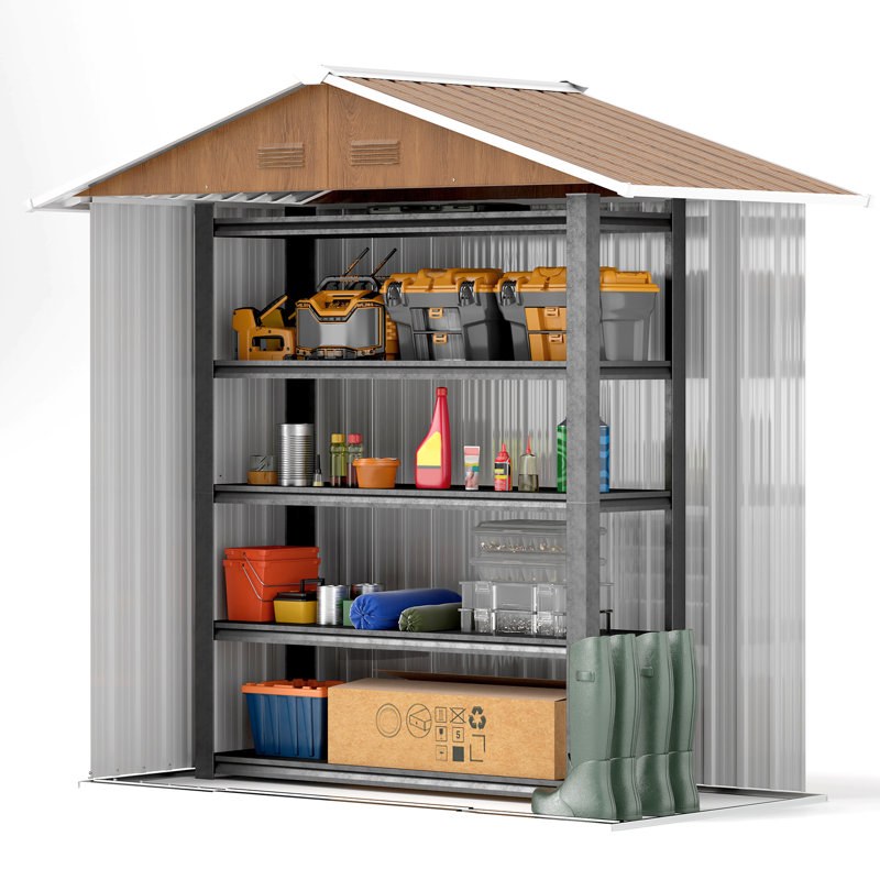 6.5 ft. W x 3.5 ft. D Galvanised Steel Storage Shed