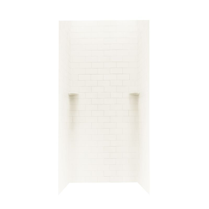 36'' W 36'' D 96'' H Glue Up Solid Surface Wall, White