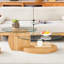 Table basse moderne à double couche avec comptoir ovale