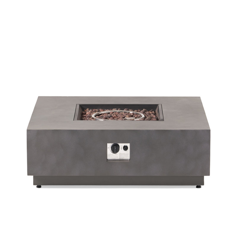 SQUARE Iron FIRE PIT-50 000 BTU, Stone Gray