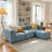 Rungata 101" Performance Velvet Modular Sectional With Reversible Chaise Ottoman-463014360