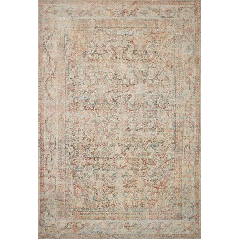 Tapis oriental oriental / naturel / abricot, Rectangle 5 pi x 7 pi 6 po
