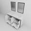 Meuble-lavabo double l 60 po x P 22 po avec plateau blanc et miroirs 22 po Ziva-1614013633-1703737236