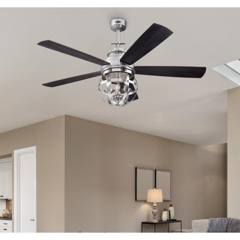 Genna 52'' Ceiling Fan with Light Kit, Brushed Nickel