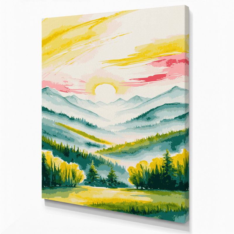 «Watercolor Landscape 83», art mural sur toile beige