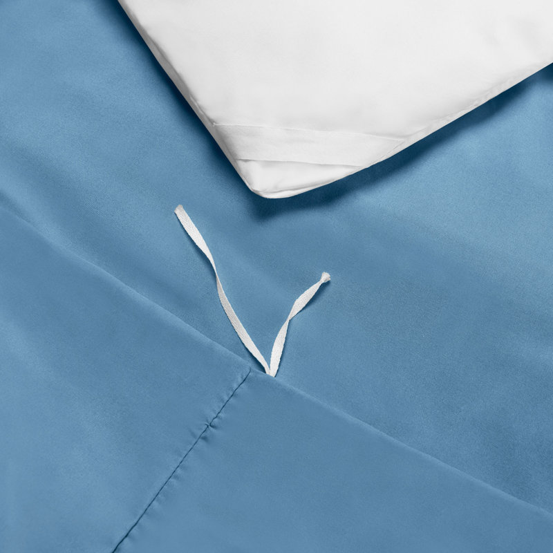  Ensemble de housse de couette ultra-doux, Bleu ciel, Housse simple + 1 taie décorative