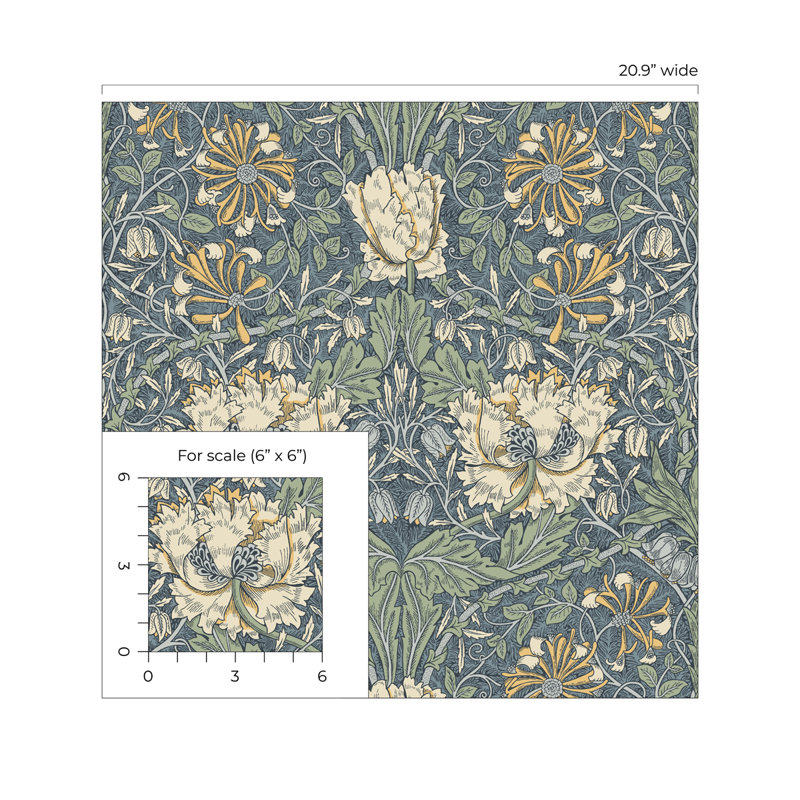 Avier Floral Roll, Blue Lake /French Vanilla