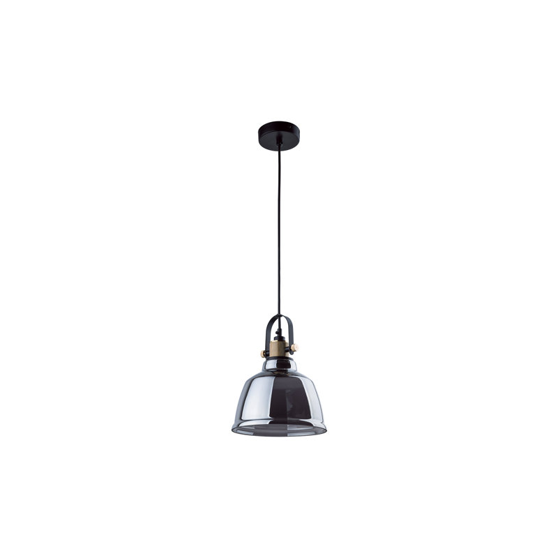 Bouton 1 - Light Black Single Pendant, Smoked Grey