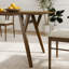 Table de salle à manger contemporaine à finition noyer avec base en bois massif