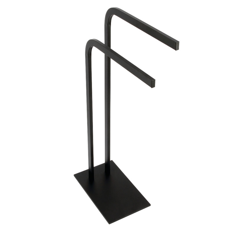 Porte-serviettes double autoportant Kingston Brass Edenscape, Noir mat