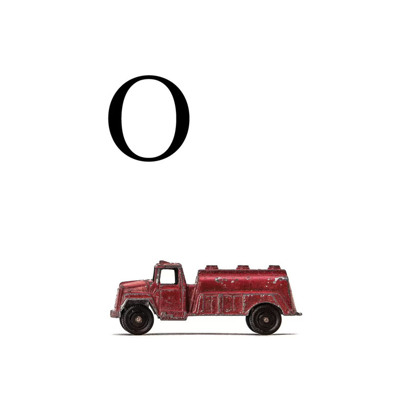 O Water Truck White Letter - Print on Canvas, 20.32 cm H x 30.48 cm W, Wrapped Canvas