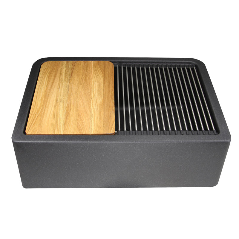 Plymouth 29.75'' L Single Basin Kitchen Sink, Black