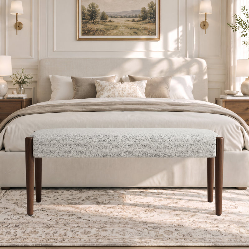 Banc de salle à manger rembourré Modern, Beige