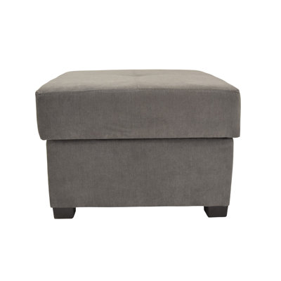 62cm Wide Tufted Square No Pattern Footstool Ottoman with Storage