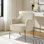 Chaise contemporaine Cleo de 26 po de largeur avec accoudoirs encastrés