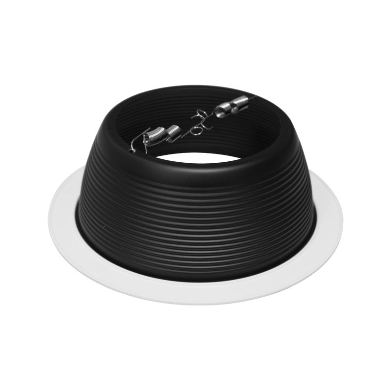 6-Inch Black and White Steel Baffle Recessed Trim