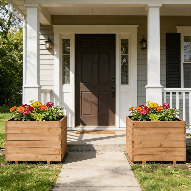 Boîte à fleurs en bois 23,6 po, H 17,7 po x l 23,6 po x P 23,6 po