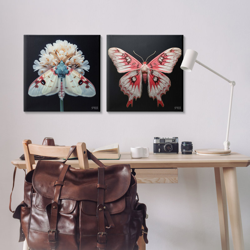 Ensemble détaillé d'art mural sur toile détaillé 2 roses par Roozbeh Bahramali, H 24 po x l 24 po