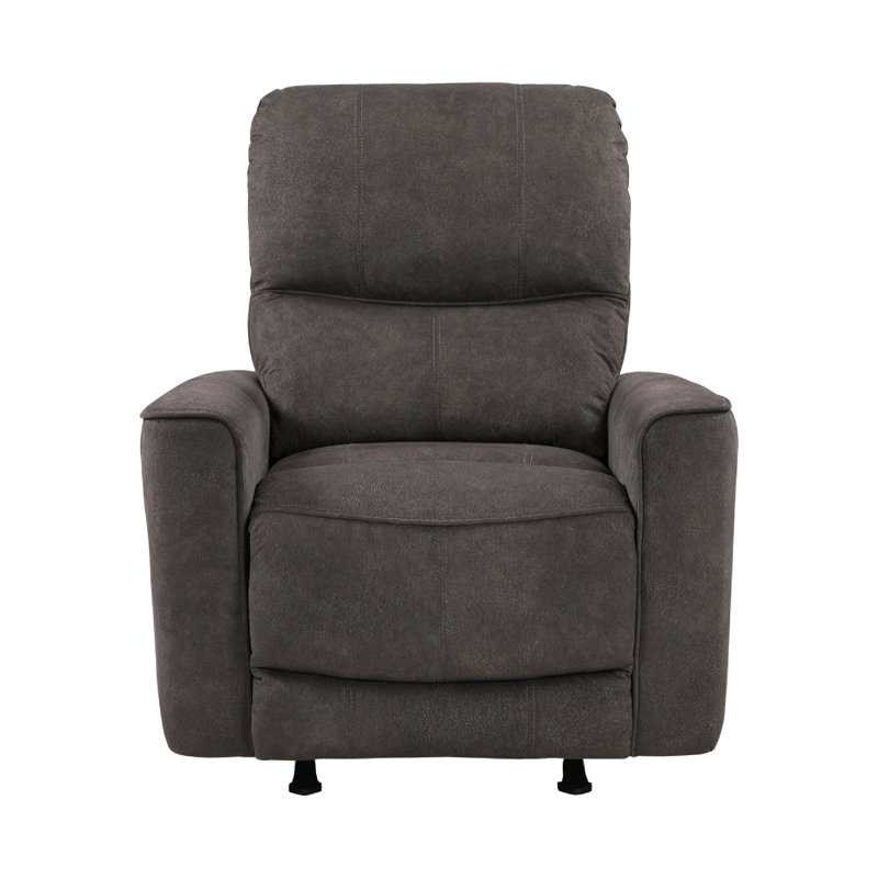 Ray Rocker Manual Reclining Chair, Chocolate Brown Polished Microfiber