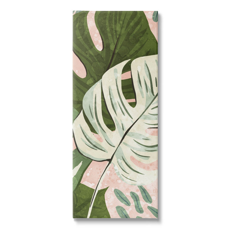 «Tropical Monstera Leaf Shapes» par Ziwei Li, L 10 po x H 24 po x P 1,5 po, Toile tendue