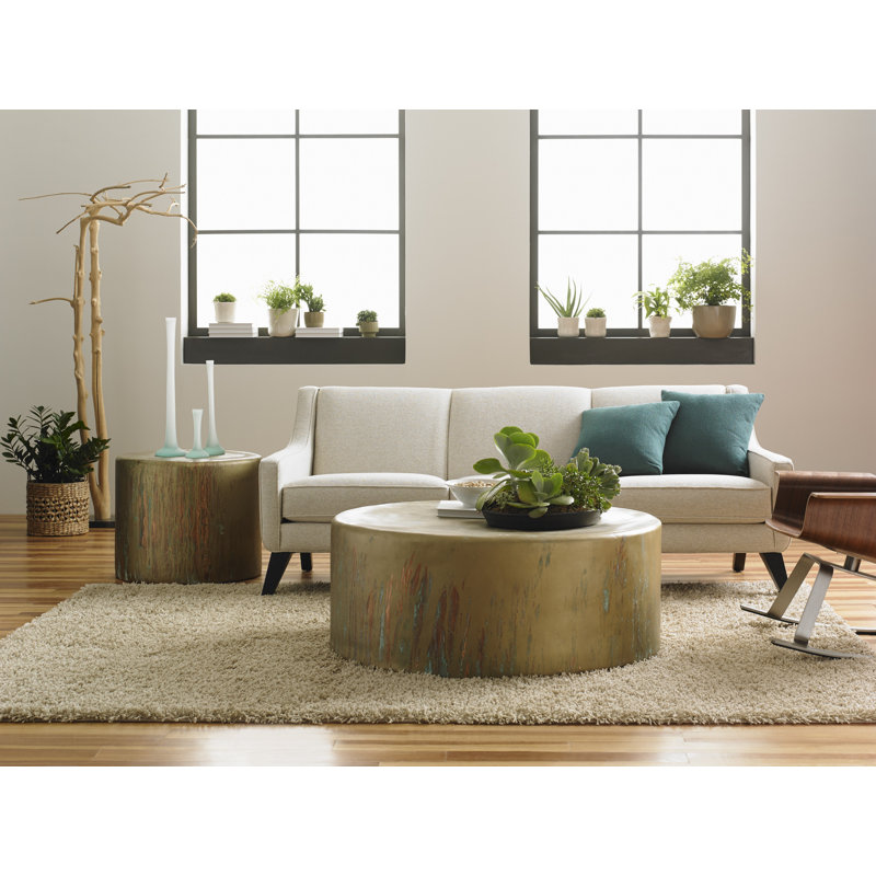24" Contemporary Round Glass End Table in Von Braun Finish