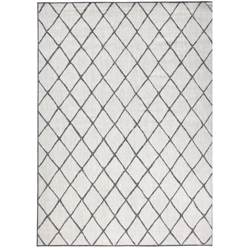 Malaga Flatweave Light Grey Rug, Rectangle 80 x 150cm