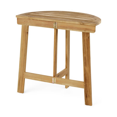 Half-Round Table Made Of Wood, Natural Finish, Foldable Style Wood Table, Style, Beauty Shine
