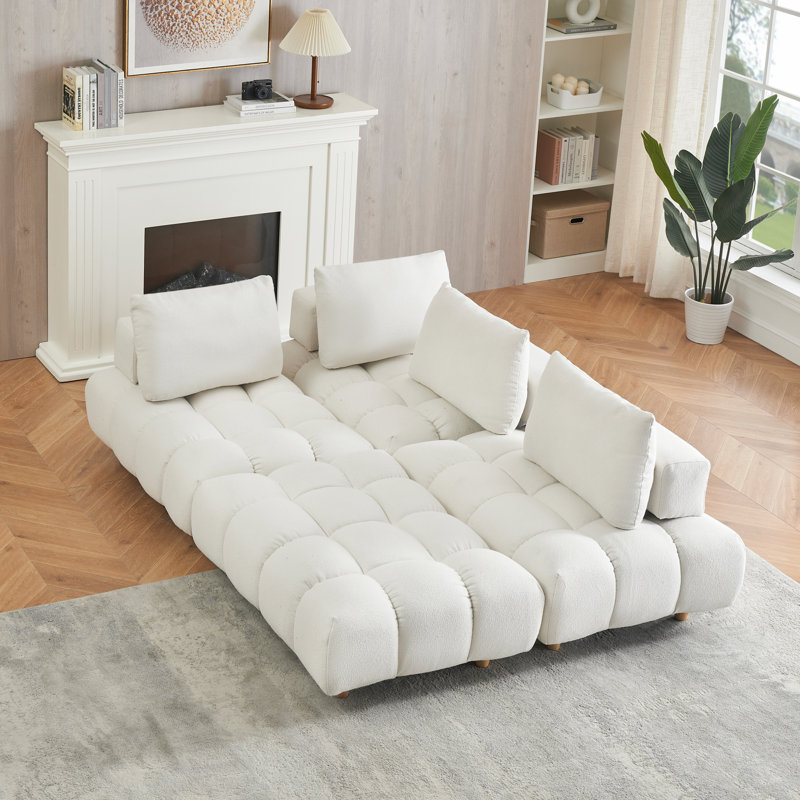 Canapé modulaire 3 pièces Samiur, Beige, H 29,5 po x L 120 po x l 40,2 po