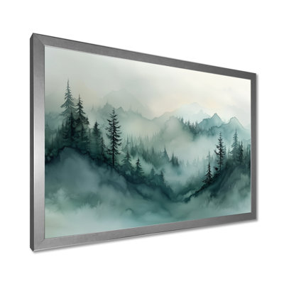 Fading Light Gradient Forest Landscape II - montagnes, art mural