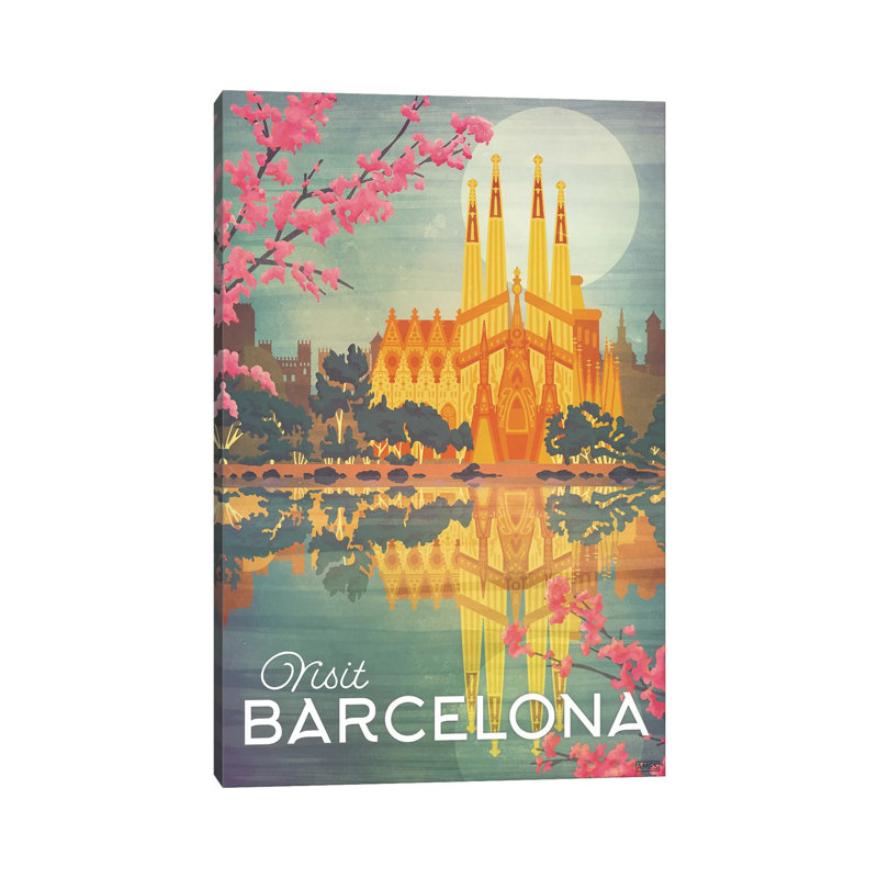 "Espagne-Barcelone" par Missy Ames - impression sur toile tendue, H 40 po x l 26 po x P 1,5 po