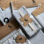 Woven Striped Table Runner Grey 360X1800mm