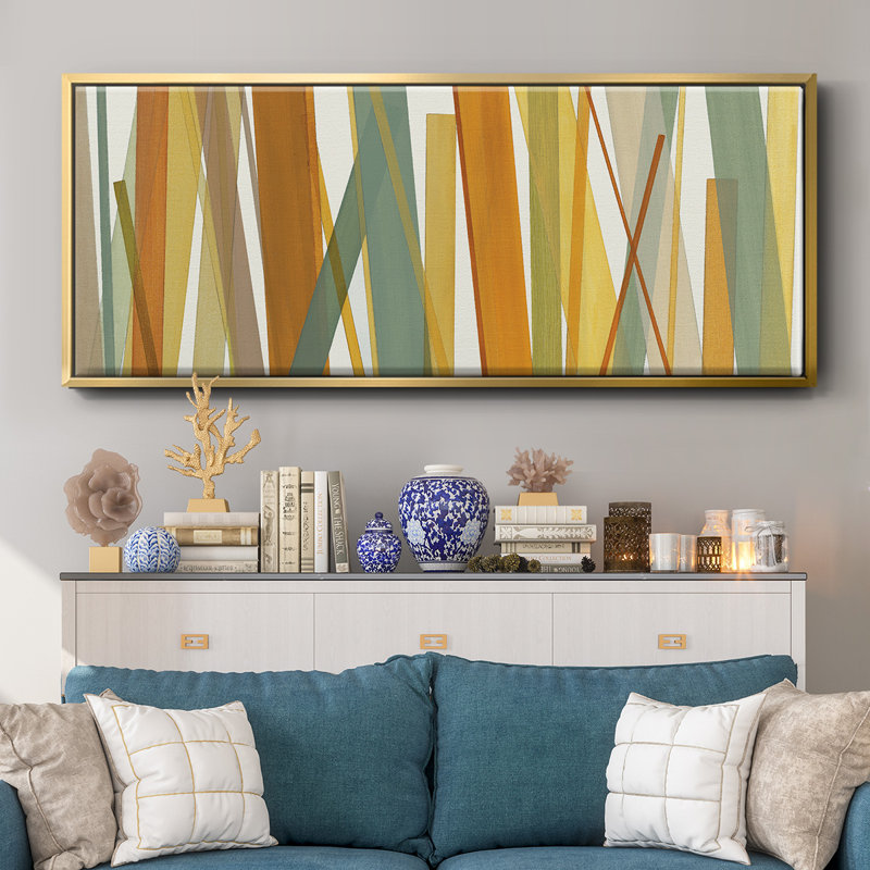 Summer Hayfield- Framed Canvas, 8" H x 20" W